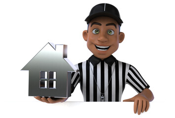 Fun 3D Illustration of an american Referee