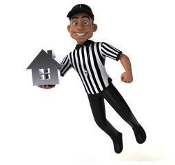Fun 3D Illustration of an american Referee