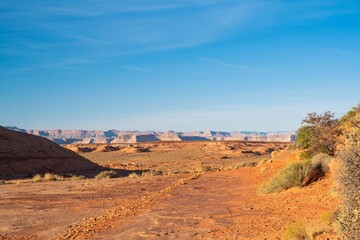 An overlooking landscape view of Glen Canyon National Recreation Area, Arizona