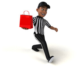 Fun 3D Illustration of an american Referee