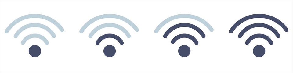 Wireless and wifi icon. Wi-fi signal symbol. Internet Connection. Remote internet access collection - stock vector.