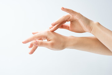 female hands massage skin care health close up