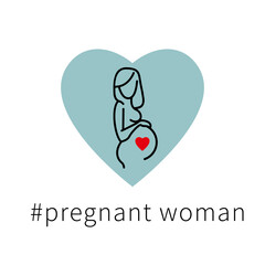 pregnant woman, stylized vector symbol