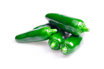 green mexican peppers isolated on white background,Jalapeno pepper
