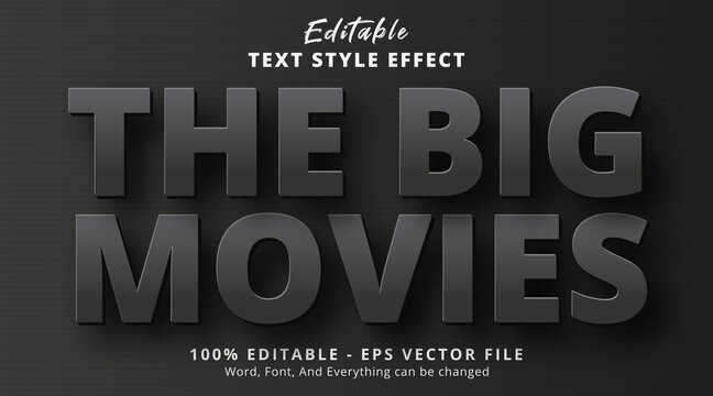 Editable text effect, Big Title! text with black bold style effect