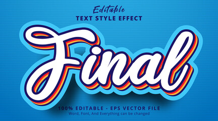 Editable text effect, Final text with layered color combination style effect