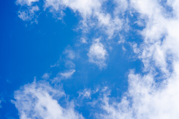 Naklejka na ściany i meble Beautiful cloud scape against blue sky background.