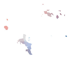 Map of Seychelles. Low poly illustration of the island. Geometric design with stripes. Technology, internet, network concept. Vector illustration.