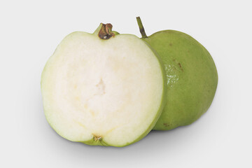 The Seedless guava on white background.