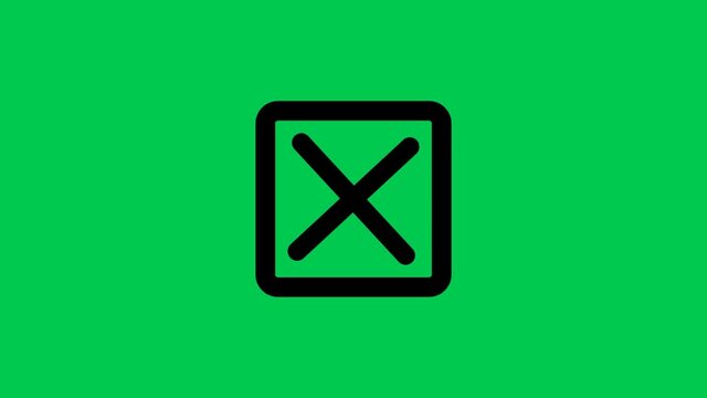 4K green screen of Tick , cross and caution signs icons. Animated tick, cross and caution icons. Correct, wrong and dangerous signs.