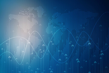 2d rendering Stock market online business concept. business Graph 
