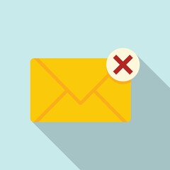 Mail blocked icon flat vector. Block email