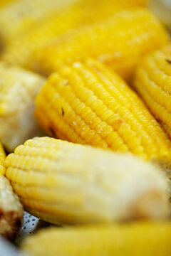 Grilled corn with sauce. Macro photography. High quality photo