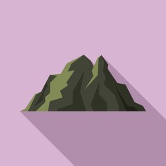 Ireland mountain icon flat vector. Ocean cliff