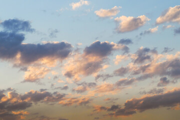 Fototapeta na wymiar Clouds and blue sky at sunset