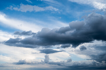 Fototapeta premium Beautiful white clouds against the blue sky.