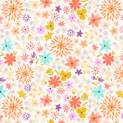 Fototapeta na wymiar Sunny And Summer Flower Pattern