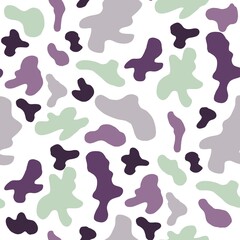 multicolored seamless abstract pattern with spots of green and purple shades