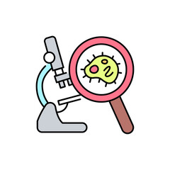 Microbiology line icon. Isolated vector element.
