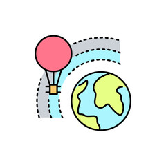 Aerology line icon. Isolated vector element.