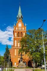 Obraz premium XIX century Holiest Heart of Jesus neo-gothic church of Canons Regular of the Lateran at Wojska Polskiego street in Elk town in Masuria region of Poland