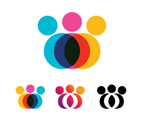 simple people multicolor vector sign