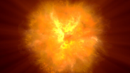 fire flame ball explosion in space, illustration