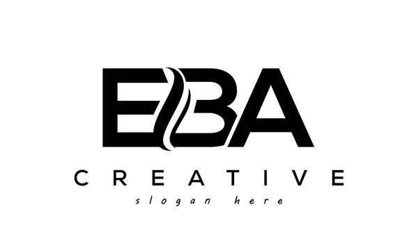 EBA letter logo design on black background.EBA creative initials