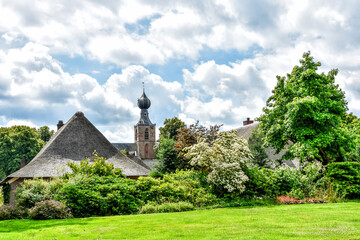 View of the picturesque and idyllic village of Dwingeloo in Drenthe, The Netherlands, Holland,...
