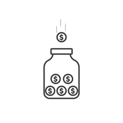 Piggy bank icon illustration on white 