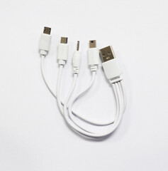 USB cable isolated on white background.