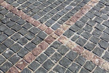 Textured outdoor surface of old masonry made of rough natural stone