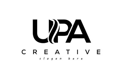 Letter UPA creative logo design vector - obrazy, fototapety, plakaty
