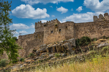 Medieval Castle With A Dramatic Sky, Located In Alburquerque, Extremadura, Spain