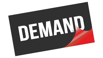 DEMAND text on black red sticker stamp.