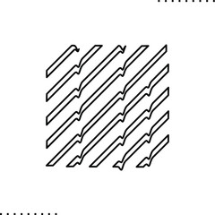 Modern futuristic Memphis glitch shape, Retrofuturism vector icon in outline