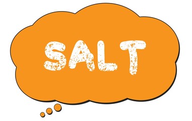 SALT text written on an orange thought bubble.