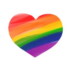 Heart in rainbow LGBT flag colors . Lesbian, Gay, Bisexual and Transgender rights.