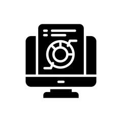 Online Report vector solid icon. EPS 10 file marketing and advertising symbol