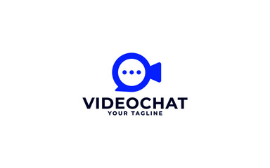 Video chat with record camera symbol sign logo design