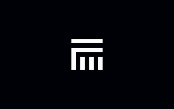 Letter F M symbol bar chart sign symbol logo
