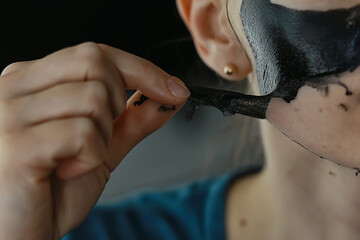 self, home skin pore cleaning black charcoal mask, spa skin female face