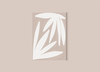 Minimalist floral wall art. Botanical wall art vector set. boho Foliage line art drawing with abstract shape. Abstract Plant Art design for print, cover, wallpaper, Minimal and natural wall art.