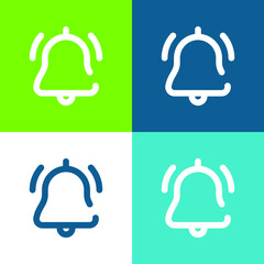 Alarm Flat four color minimal icon set