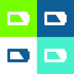 Battery Flat four color minimal icon set