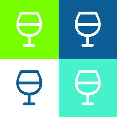 Bar Flat four color minimal icon set