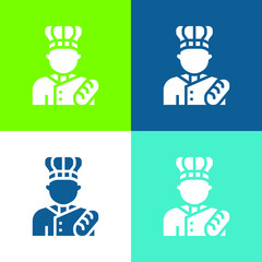 Baker Flat four color minimal icon set