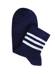 Men's socks in dark colors (gray, black, blue) isolated on a white background, like a mockup, insert your own design