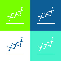 Analytics Flat four color minimal icon set