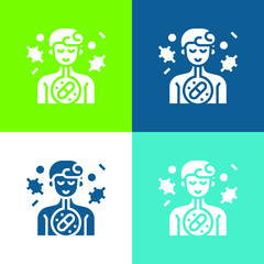 Antibiotic Flat four color minimal icon set